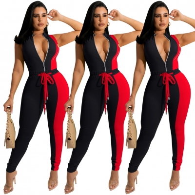 Skinny Colorblock Fashion Casual Jumpsuit FE220 