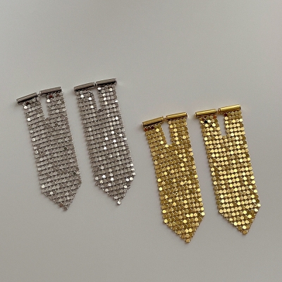 Exaggerate fashion 18K gold jewelry Sparkling tassel metal earrings s925 silver needle earrings K151