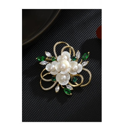 High grade natural fritillaria flowers leaves brooch fashion luxury high-end corsage coat suit accessories H1-9