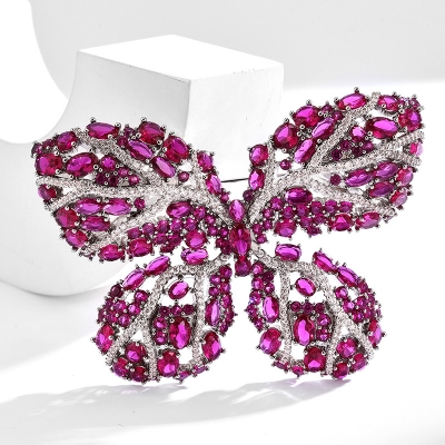 Heavy Industry Brilliant Grape Purple Butterfly brooch High grade high-grade brooch suit accessories LXT0745H
