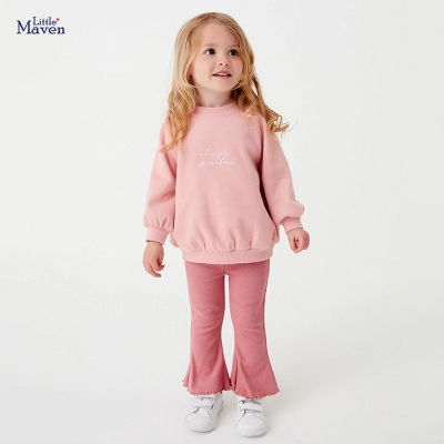 Girls' sweater set, long sleeved pants, two-piece set S22082