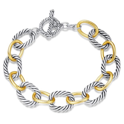 Stainless steel oval bracelet H674366750949-1  (2 pcses )
