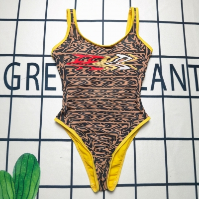 Women's jumpsuit with F-letter printed backless women's swimwear B678736037255