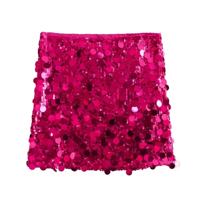 Sexy A-line skirt, high waisted, buttocks wrapped, sequined mini skirt L754532006321