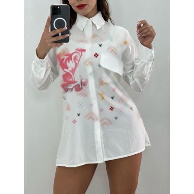 Digital colorful printed casual shirt (including pockets) Q6194
